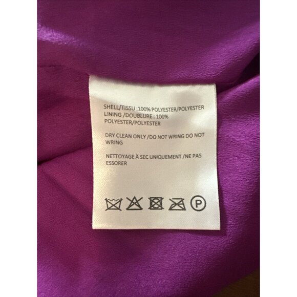 Women Milly Ryan A-Line Chiffon Dress Size 6 M Fuchsia Hem Ruffle V-Neck Layered - Picture 14 of 16